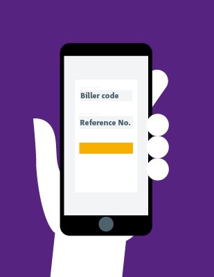An illustration of accessing personal details on the app.
