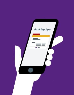 An illustration of the banking app.