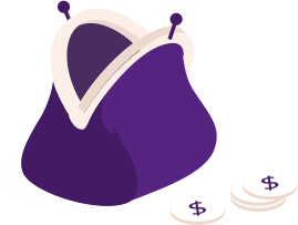 An animation of a purse